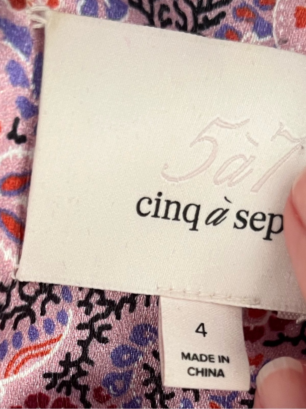 Cinq a Sept Estelle  Pink and Purple Paisley Satin Blazer size 4 - Picture 2 of 2